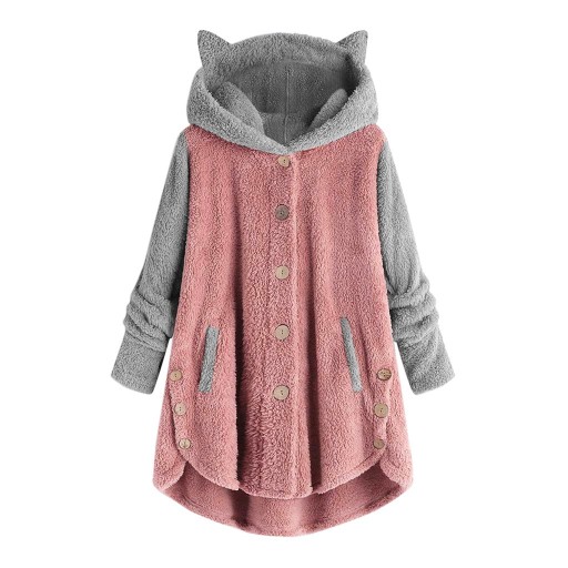 Flauschiges Damen-Sweatshirt mit Katzenohren