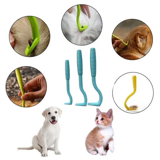 Flea and Tick Removal Set for Dogs and Cats Tick and Flea Removal Tool Tick Removal Aids 3 pcs