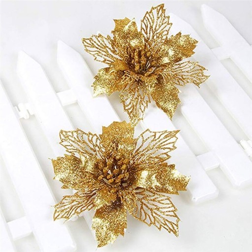 Fleurs de Noël décoratives 12 pcs