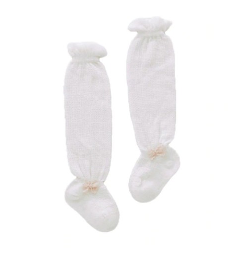 Flickor babysockor med rosett