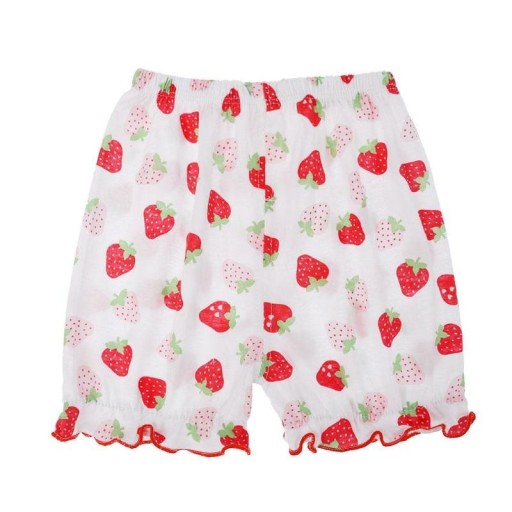 Flickshorts med jordgubbstryck