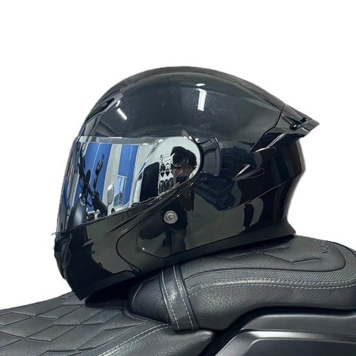 Flip-up motorcykelhjelm med dobbelt solskærm 30 x 25 x 25 cm ABS skal med spoiler og ventilation til scooter og motorcykel