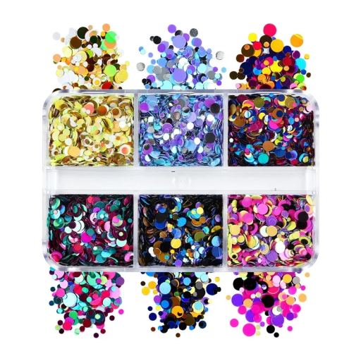 Flitry kulaté 3-4 g Sypané třpytky na dekorace Šití Oděvy Nail Art Scrapbooking Umění a Řemesla Mix barev DIY ozdoby