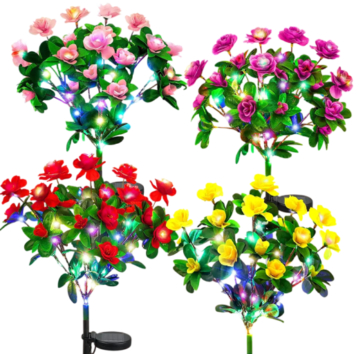 Floare LED solară de 70 cm Flori artificiale cu 6 lumini LED pentru grădini și curți cu panou solar îmbunătățit