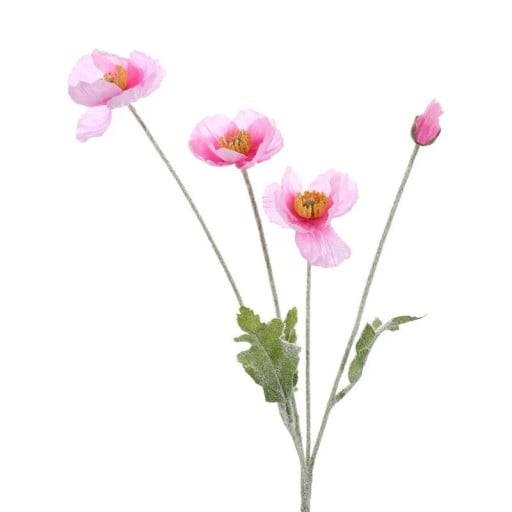 Flor decorativa artificial com caule 60 cm em tecido e plástico, flores rosas para arranjos em vaso e decoração de interiores