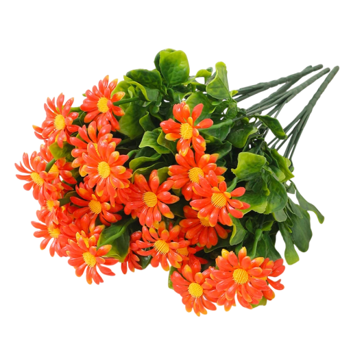 Flori artificiale de margarete, buchet bogat de 33 cm, mătase + plastic, aranjament decorativ pentru vază pe masă, raft sau interior