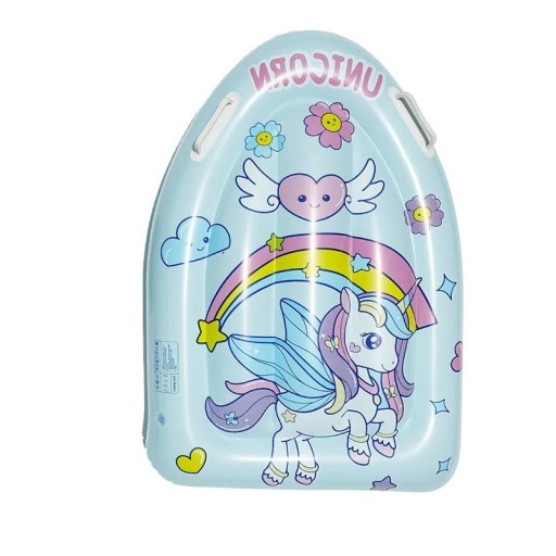 Flotteur de piscine gonflable 78 × 54 cm Licorne et arc-en-ciel PVC Matelas flottant pour l'eau Accessoire gonflable compact pour la piscine en été