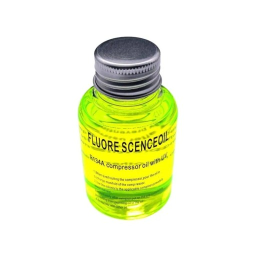 Fluoreszierendes Öl 60 ml zur Lecksuche in Autoklimaanlagen UV-Kontrastflüssigkeit zur Auffindung von Systemundichtigkeiten