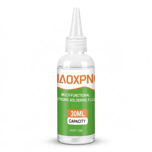 Flux de sudură HXP-105 30 ml Flacon neîndepărtabil 10,3 x 3 cm Vârf conic Transparent pentru oțel inoxidabil, cupru și benzi de nichel pentru baterii