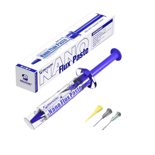 Flux in Syringe, Non-Cleaning Type with High Purity, 1 Piece for Precision Soldering, Chip and BGA Component Repairs