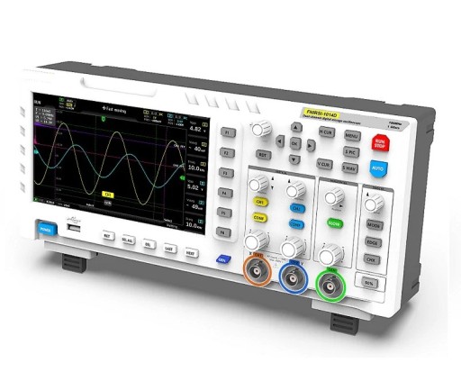 FNIRSI 1014D Digital Oscilloscope 2-in-1 Dual Channel 100MHz Signal Generator 1GSa/s Analog Output P4100 Probe EU Plug