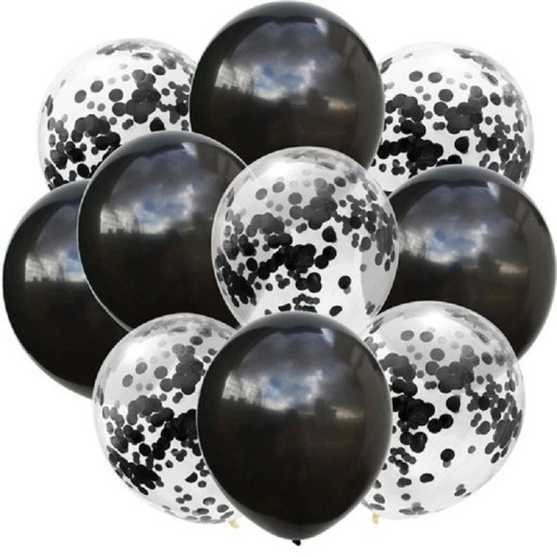 Födelsedagsballonger med konfetti 10 st