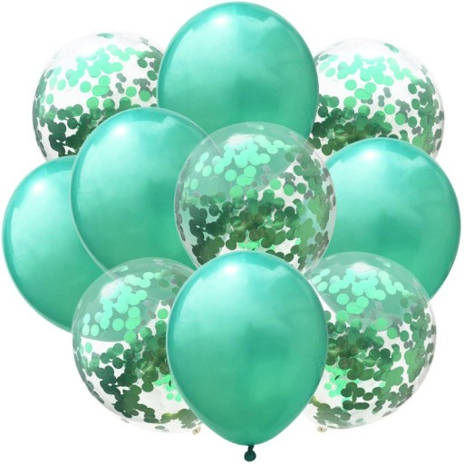 Födelsedagsballonger med konfetti 10 st