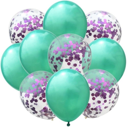 Födelsedagsballonger med konfetti 10 st