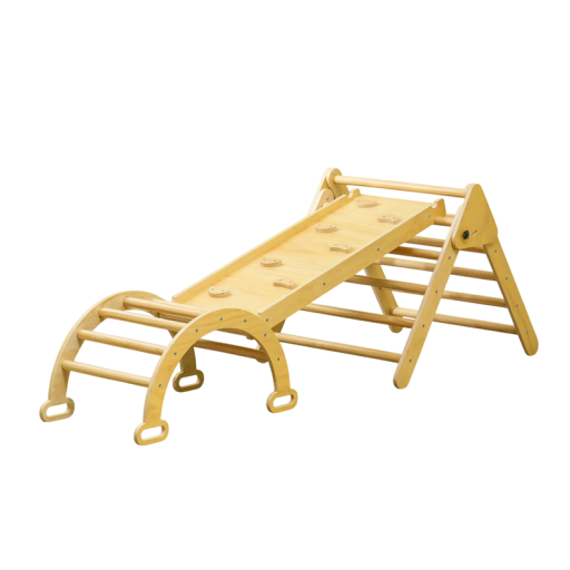 Foldable Children's Climbing Frame with Arched Rungs and Double-Sided Ramp 99 x 38.5 cm Slide and Climbing Wall Maximum Load 50 kg