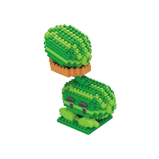 Foldbar figur vandmelon fra Plants vs Zombies 380 dele Mini byggesæt Spilfigur Byggesæt til børn og samlere 9,5 x 6,5 x 10 cm