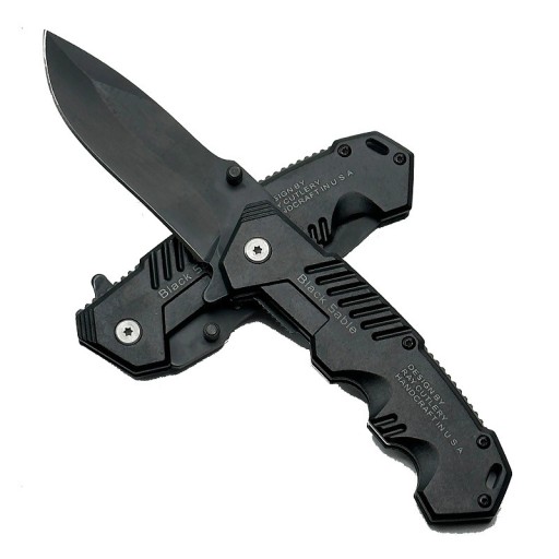 Foldbar rustfri stål overlevelseskniv 15,5 cm udendørs lommekniv med sikkerhedslås rustfri stålklinge camping vandreture EDC-udstyr