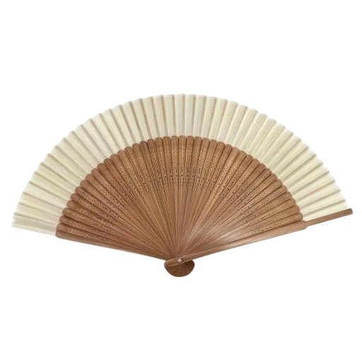 Foldbar Vifte Retro Håndvifte Bambusramme Beige Blad Bærbar Sommervifte Til Dans Og Almindelig Viftning Og Som Dekoration