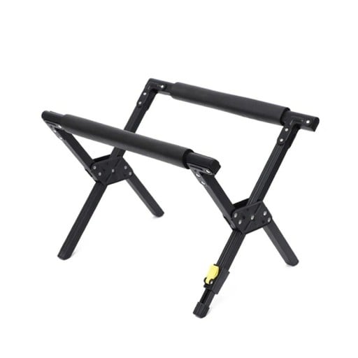 Folding Camping Stand with Non-Slip Frame 50×37.5×35 cm Load Capacity 50 kg Adjustable Length Black for Outdoor Use