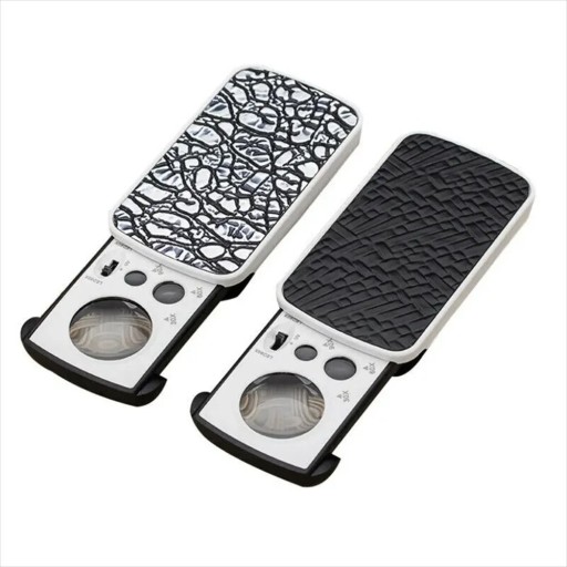 Folding Magnifying Glass with LED Lighting and UV Light 30x 60x 90x Magnification Portable Magnifying Glass for Jewellery Coins Banknotes Stamps