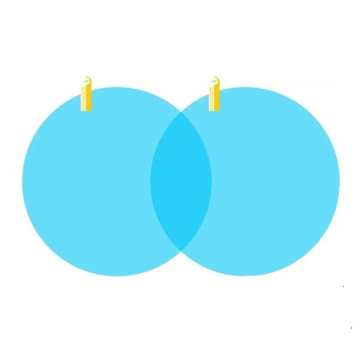 Fólia protetora redonda para espelho retrovisor 80×80 mm 2unidades Impermeável Camada Nano contra embaciamento e ofuscamento Para automóvel SUV Instalação fácil