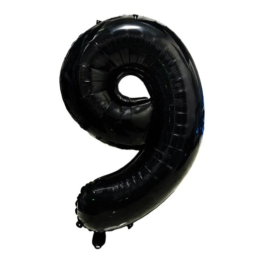Fóliás 9-es számú dekoratív ballon 81,3 cm fekete nagy szám születésnapokra, évfordulókra, ünnepségekre és parti díszítéshez