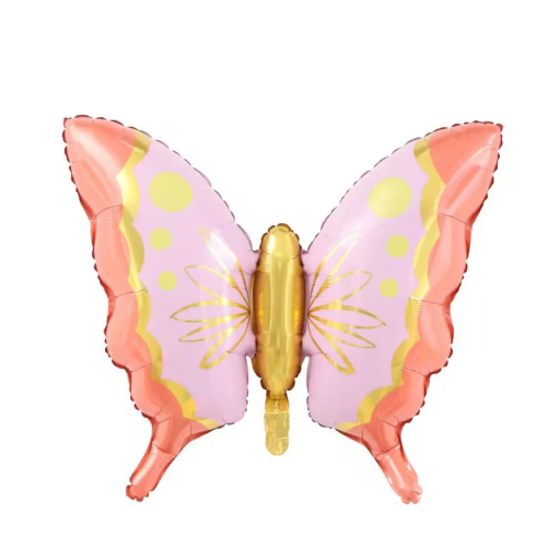 Foliebal 79 x 63 cm i form av en fjäril Rosa dekoration för firande Födelsedagsdekoration Partytillbehör Uppblåsbar prydnad
