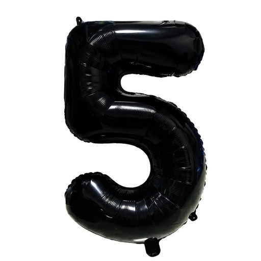 Folieballon nummer 5 81,3 cm zwart decoratieve ballon in de vorm van een cijfer verjaardag en jubileum feestdecoratie voor vieringen