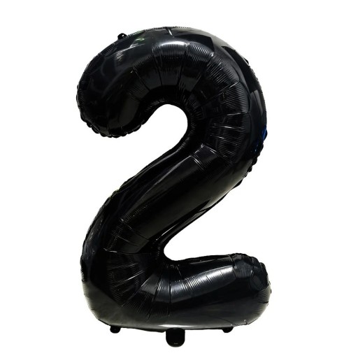 Foliobalon numero 2 81,3 cm musta koristeellinen baloni numeromuodossa syntymäpäiväjuhlia varten