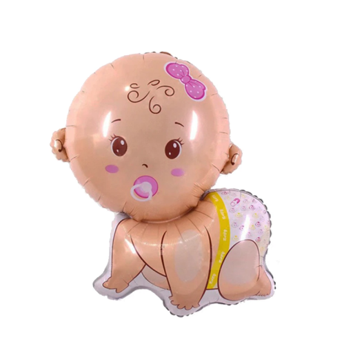 Foliobalonki 77 x 65 cm tyttövauvan muodossa Ilmapallo lasten syntymäjuhliin Baby showeriin ja kastejuhliin