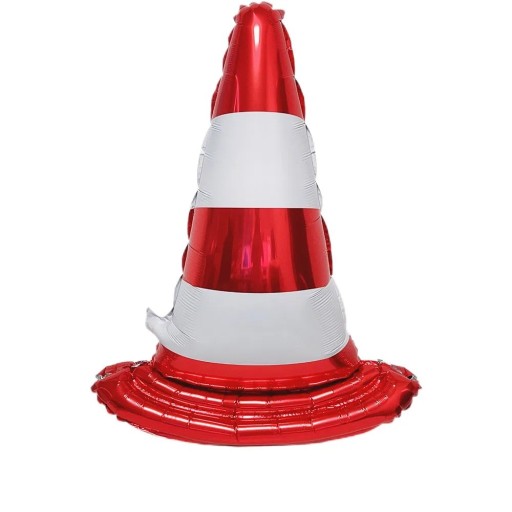 Fóliový balónek Dopravní kužel 75 x 58 x 20 cm Velký party balónek ve tvaru silničního kuželu Dekorace na dětskou narozeninovou oslavu