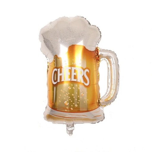 Fóliový balónek pivní půllitr Cheers 72 × 54 cm zlatý dekorativní balónek ve tvaru sklenice piva s pěnou na oslavu narozeniny party výzdobu