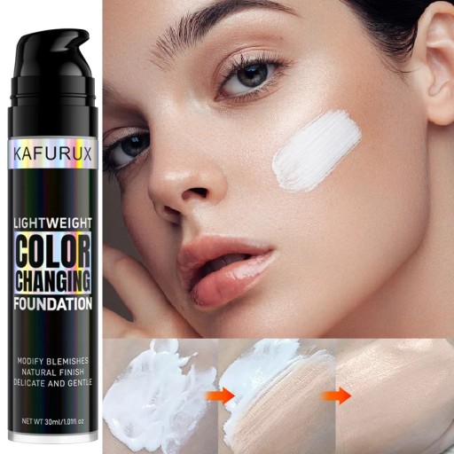 Fond de ten cremă ușor, rezistent la apă, cu funcție de schimbare a culorii 30 ml pentru acoperirea imperfecțiunilor, uniformizarea tonului pielii și hidratare de lungă durată