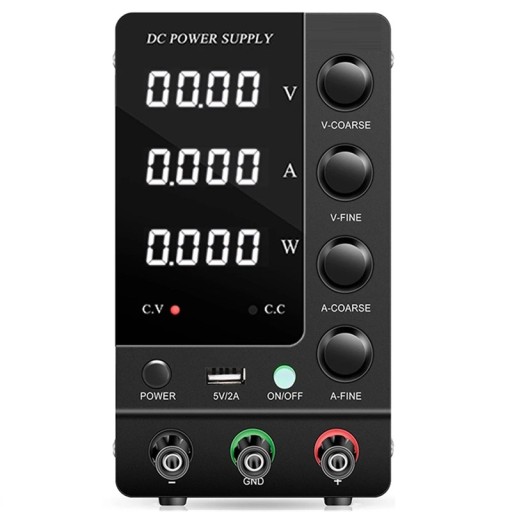 Fonte de Alimentação Laboratorial 32V 6A 192W DC Regulador USB-A LED Display Estabilização de Tensão Proteção contra Curto-circuito Tomada EU Ventoinha