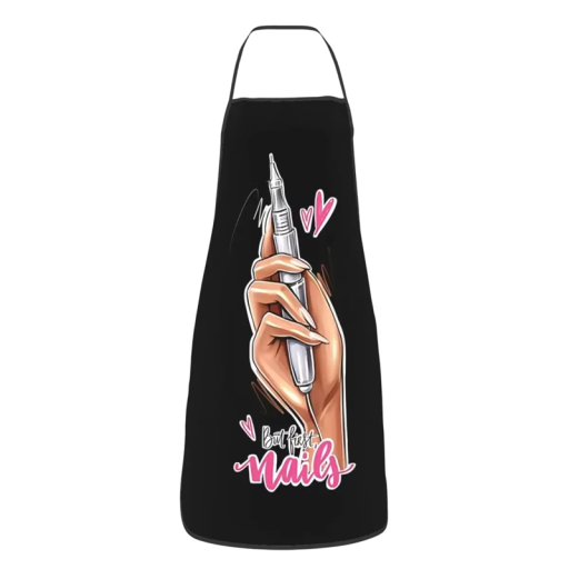 Förkläde för vuxna 50 x 75 cm Kosmetik Nagellack Målning Kök Kreativ utan ärmar Knut bakom nacken Motiv naglar