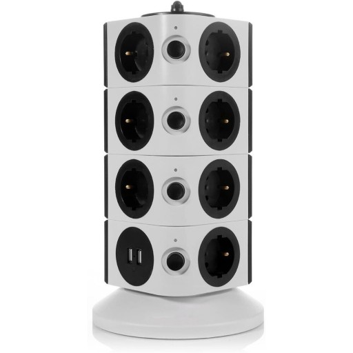 Forlængerledning 15x stikkontakt, 2x USB 1,8 m