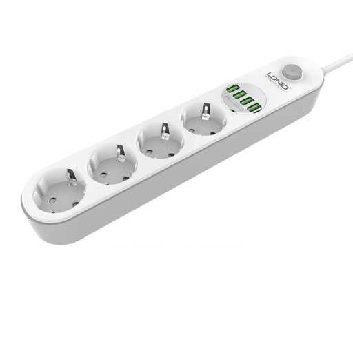 Forlængerledning med afbryder 4x stikkontakt, 4x USB 2 m