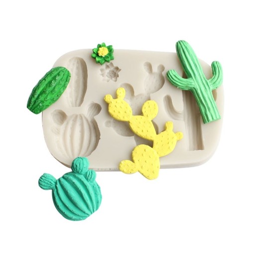 Forma de silicone com cactos