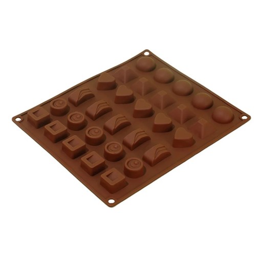 Forma de silicone para bombons de chocolate Mix 6 formas Produção caseira de doces Cozedura Bombons Gelo Moldes de cera Antiaderente Reutilizável