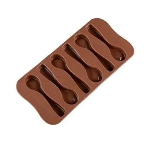 Forma de silicone para colheres de chocolate Produção caseira de doces Bombons Cozedura Gelo Moldes de cera Antiaderente Reutilizável