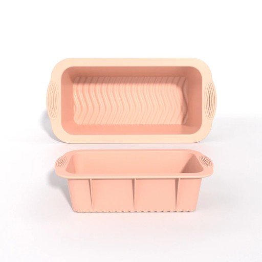 Forma de silicone para cozer em forma de paralelepípedo para pão, bolos, receitas salgadas e doces, antiaderente, reutilizável, resistente