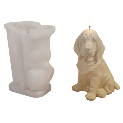 Forma de silicone para vela em forma de cão basset 5,8 x 8 cm Forma para fabrico de velas, sabão, chocolate e decorações originais