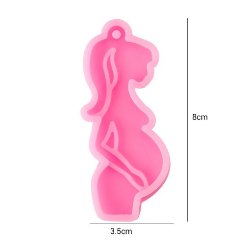 Formă din silicon pentru rășină 8 cm Femeie însărcinată Formă roz pentru fabricarea bijuteriilor Pandantive Decorațiuni Lucru manual