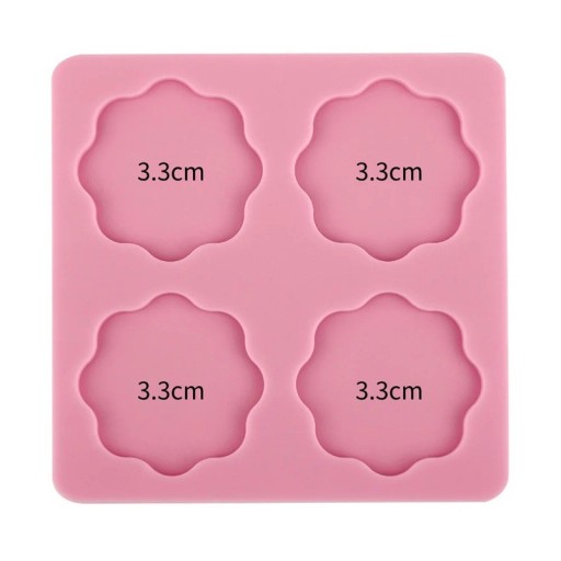 Forma in silicone per sigilli 4 cavità 3,3 cm Forma 8 x 8 cm Per colare sigilli in cera per annunci