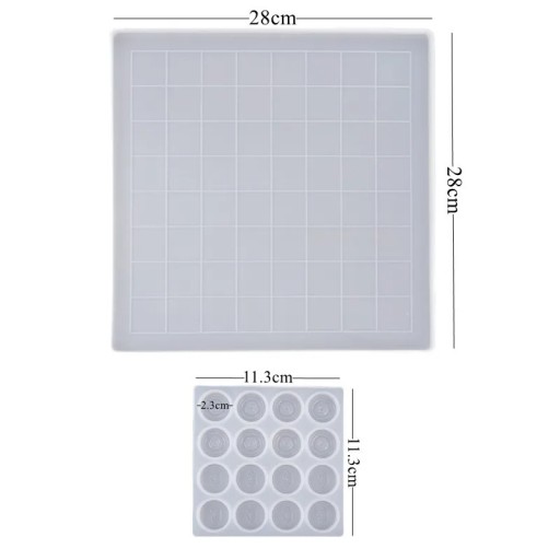 Forma silikonowa do produkcji planszy szachowej 28 x 28 cm i formy do figur szachowych żywica epoksydowa kreatywne tworzenie