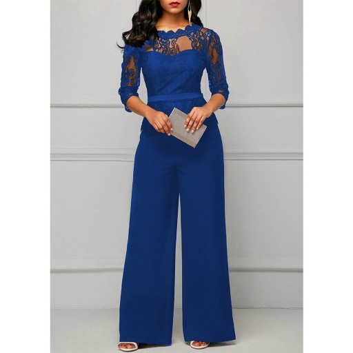 Formel damejumpsuit med blonder