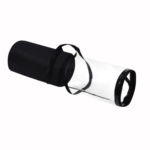 Förvaringsväska för presentpapper 80×22 cm PVC halvgenomskinlig väska med handtag bärbar förpackning för rullar av presentpapper