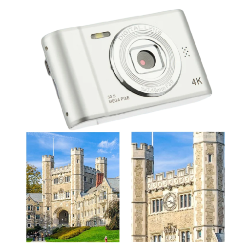 Fotocamera digitale 4K 50 Mpx con display da 2,4" Fotocamera da viaggio per principianti e professionisti Ricarica USB C Fotografia e video