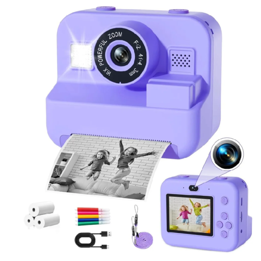 Fotocamera per bambini 1080p con effetto termico 84MP con stampa istantanea e archiviazione su scheda SD per la fotografia creativa dei bambini