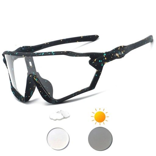 Fotochromatiska cykelglasögon UV400 154 mm PC linser Färgade bågar MTB löpning sport solglasögon